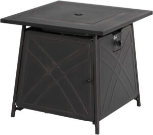 No 1, OUTDOORS Propane Fire Pit Table,