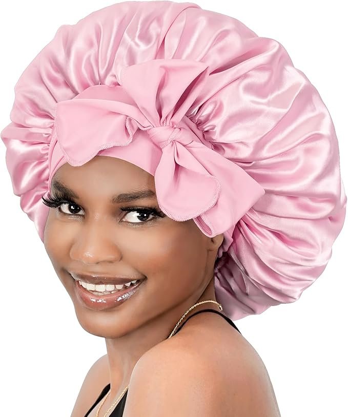 Luxury Silk Bonnets for Women - Adjustable Satin Hair Caps for Sleeping
