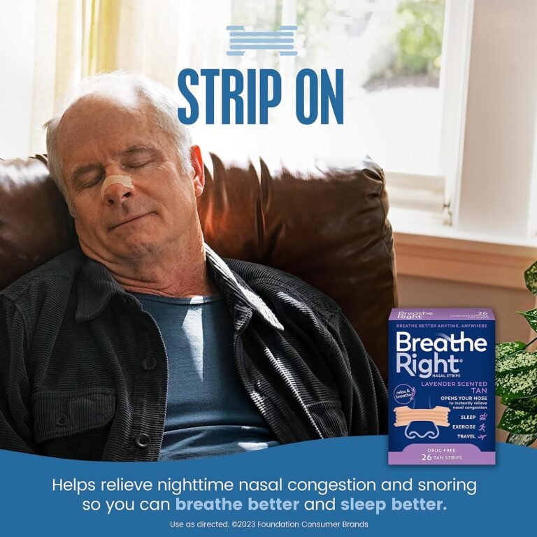 Stop Snoring Naturally with Breathe Right Lavender Nasal Strips - 26 Count