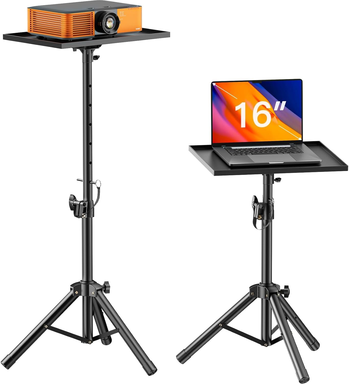 AMADA HOMEFURNISHING Projector Stand, adjustable height laptop stand from 22 to 36 inches, versatile for DJ racks, office, home, stage, or studio use.