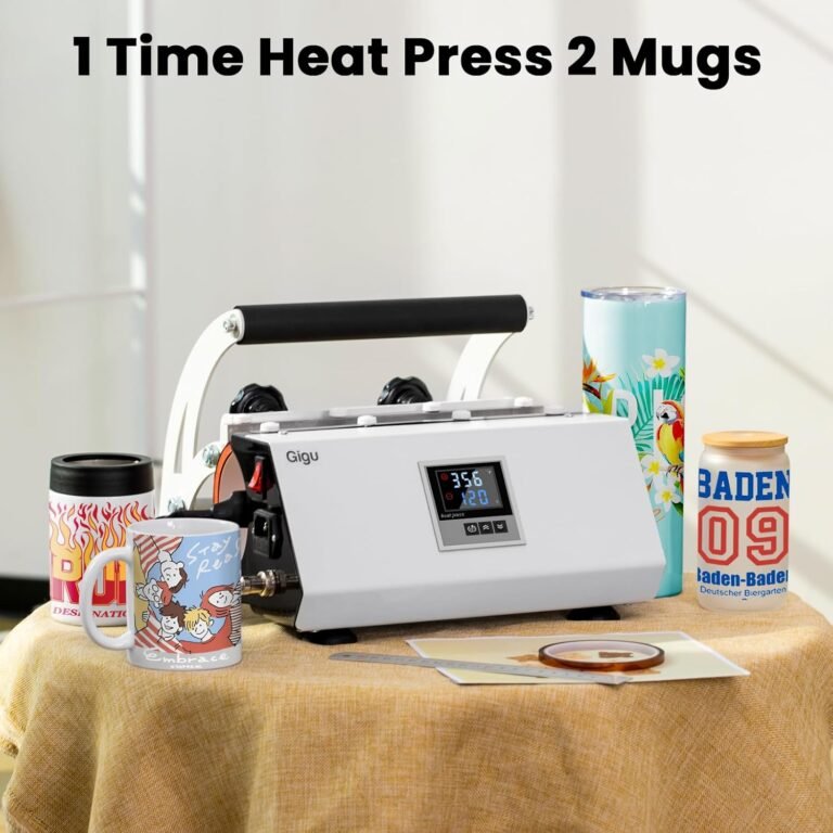 Gigu Tumbler Heat Press Machine for 20oz-30oz Sublimation Blanks Tumblers Press, 11-16oz Mug Press with Sublimation Paper Heat Tape & Gloves, Coffee Mugs Cup Press Glass Water Bottle DIY Heat Transfer-6