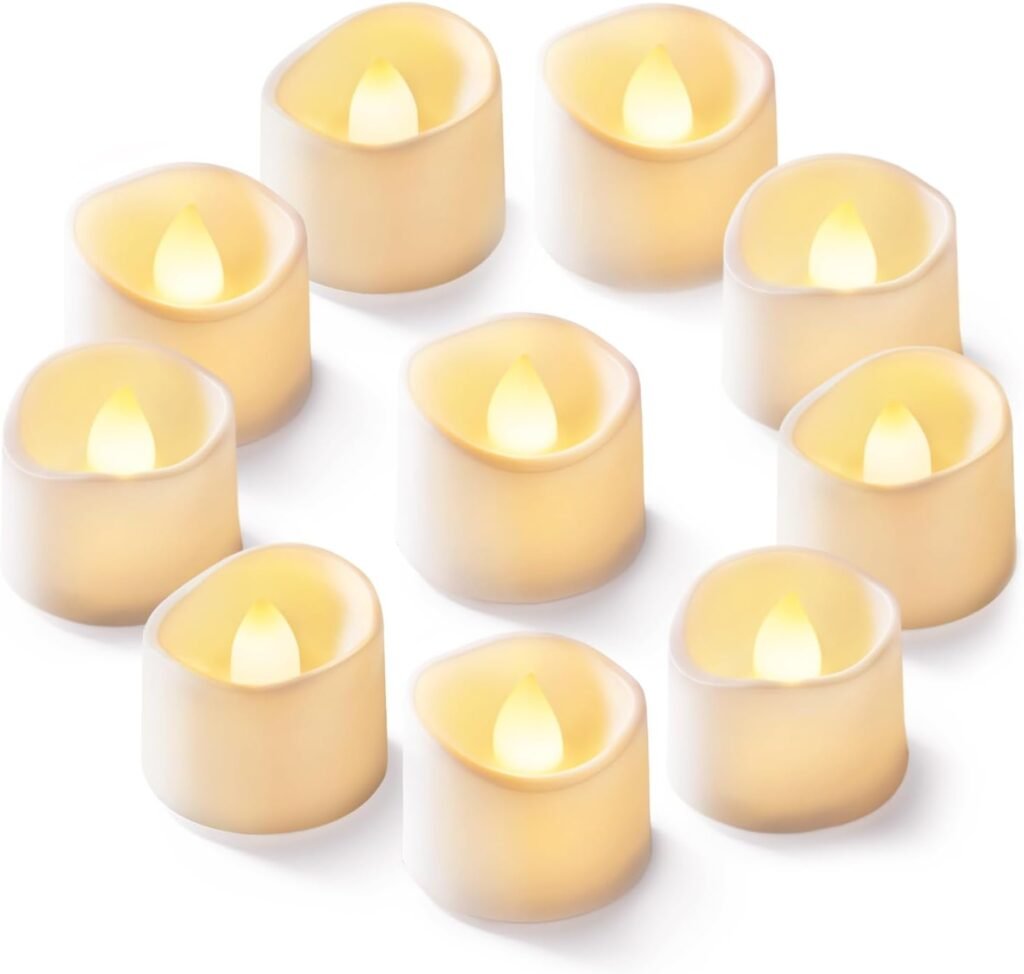 12Pcs Flickering Flameless Candle Battery Operated, 200+Hours Fake Electric LED Candles Tea Lights for Votive, Centerpiece Table Decorations, Wedding, Aniversary, Halloween, Christmas